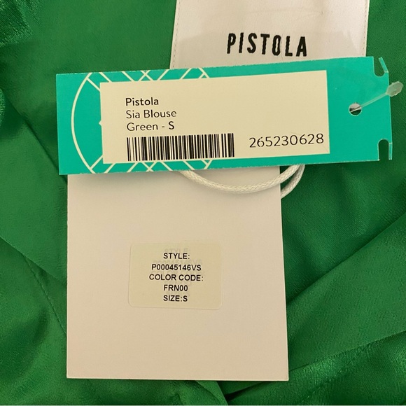 NWT Pistola Small Green Sia Blouse - Picture 7 of 13